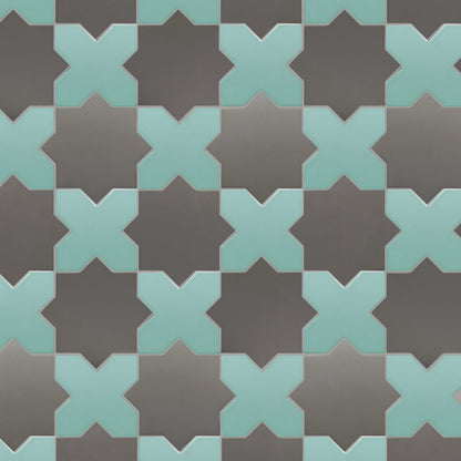 Porto Checker | Porcelain Star+Cross Floor & Wall Tile