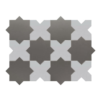 Porto Checker | Porcelain Star+Cross Floor & Wall Tile