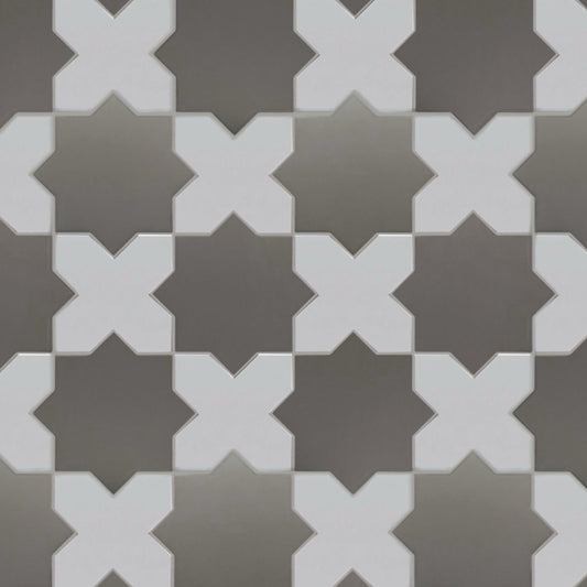 Porto Checker | Porcelain Star+Cross Floor & Wall Tile