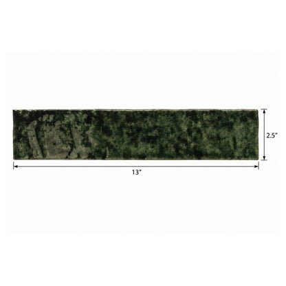 Meora | 2.5"x13" Ceramic Handmade Look Crackle Wall Tile