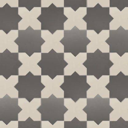 Porto Checker | Porcelain Star+Cross Floor & Wall Tile