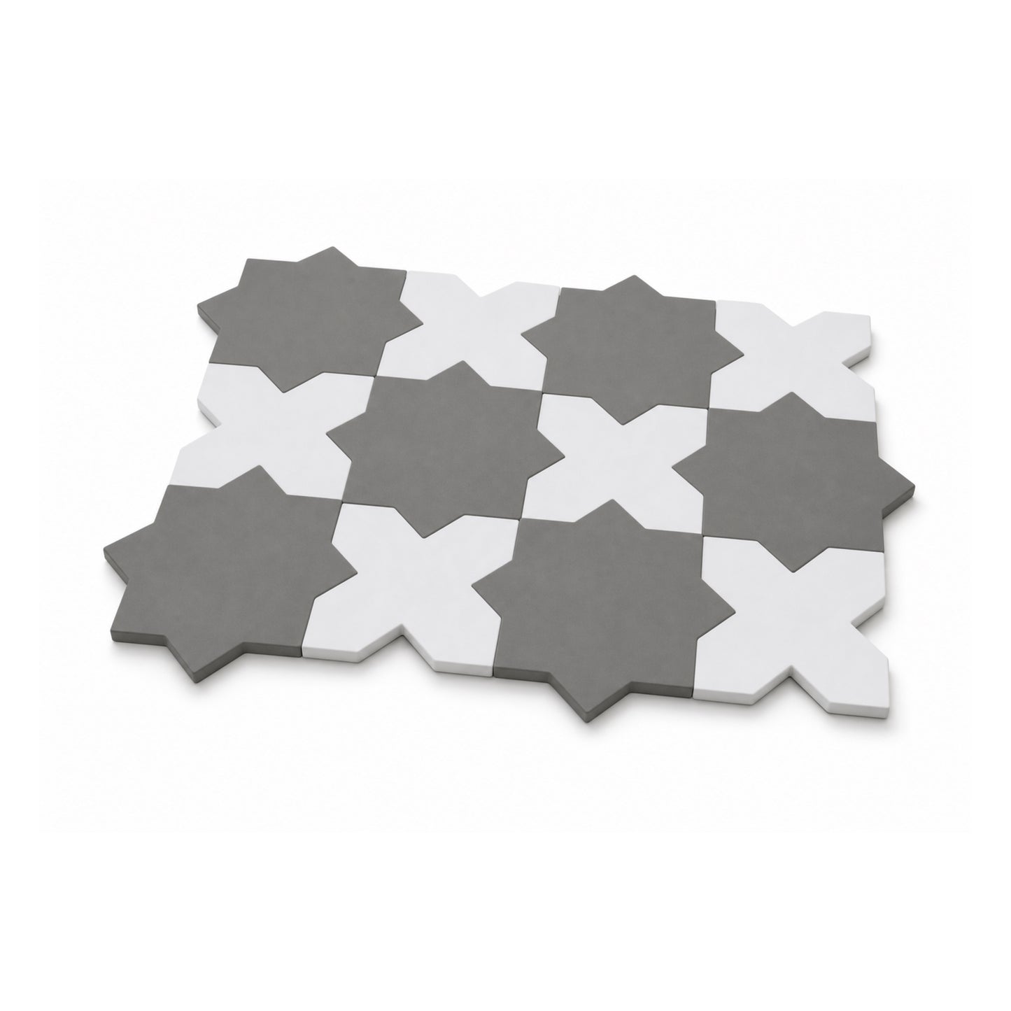 Porto Checker | Porcelain Star+Cross Floor & Wall Tile