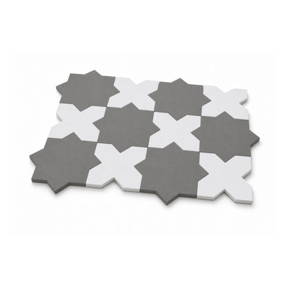 Porto Checker | Porcelain Star+Cross Floor & Wall Tile