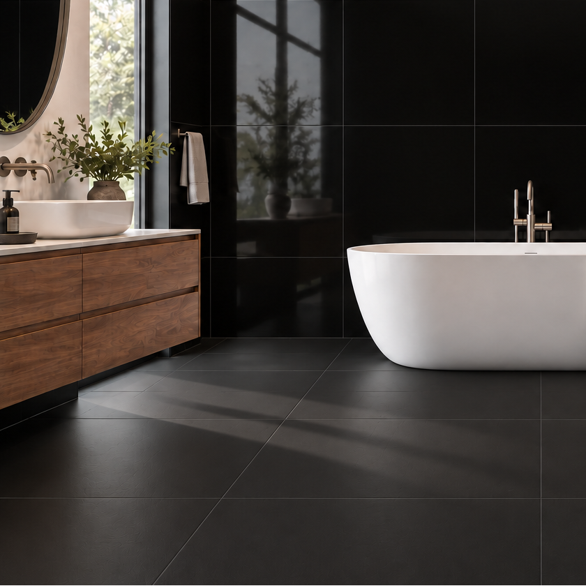 Black & White | 24"x24" Porcelain Floor & Wall Tile