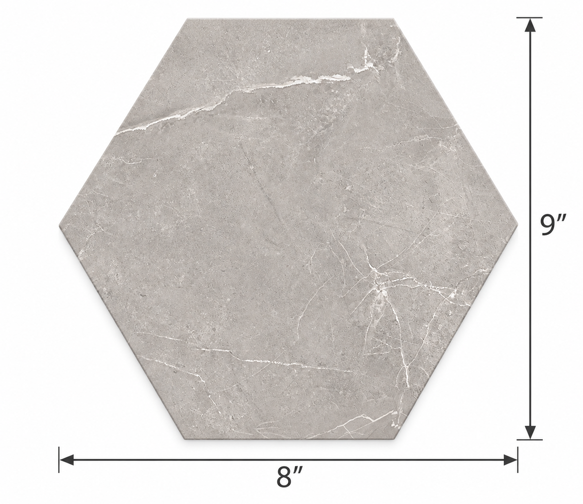 Sophia Hexagons | 8"x9" Porcelain Marble Look Floor & Wall Tile