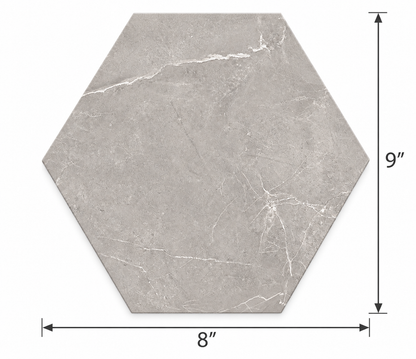 Sophia Hexagons | 8"x9" Porcelain Marble Look Floor & Wall Tile