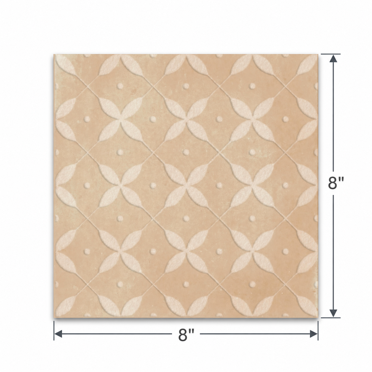 Amaras | 8"x8" Porcelain Zucchero Deco Floor & Wall Tile