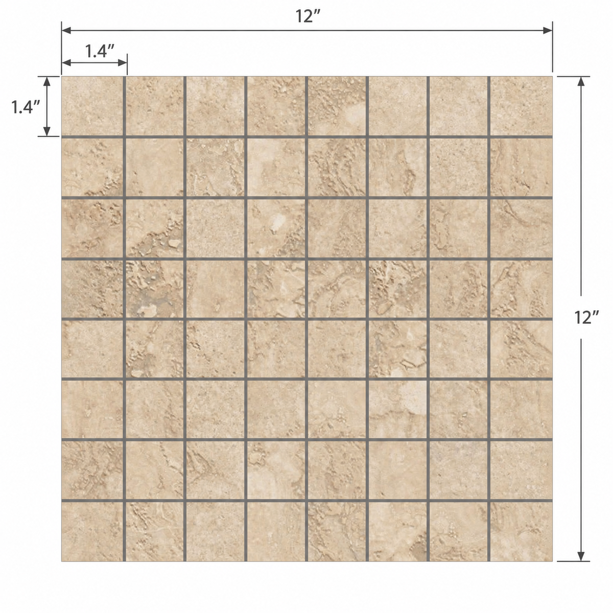 Roma | 1.4"x1.4" Porcelain Mosaic Floor & Wall Tile