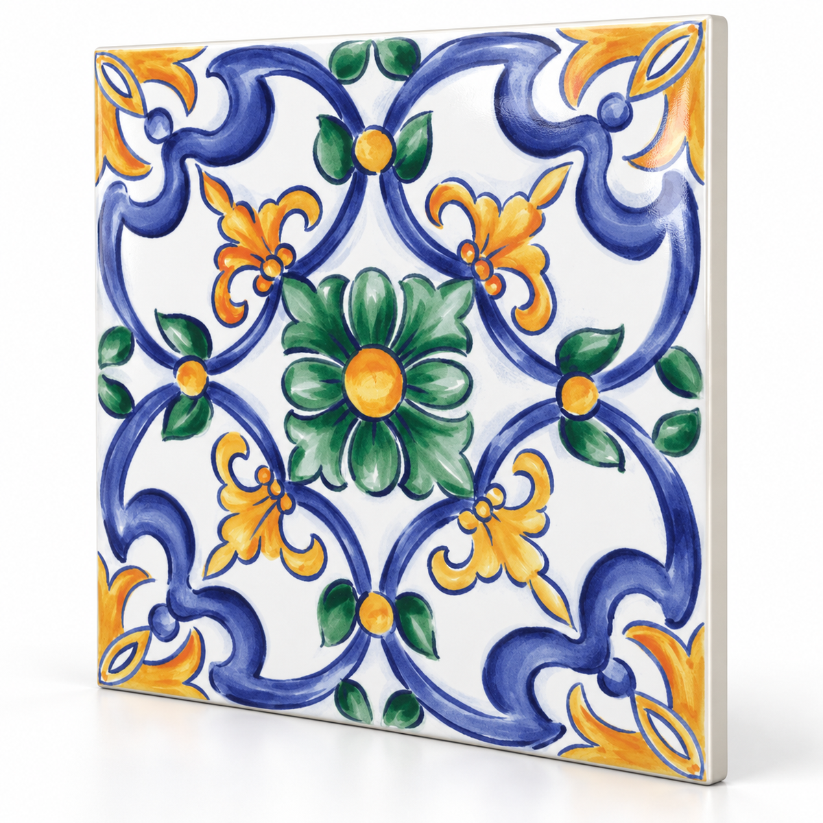 Amaras | 8"x8" Maiolica Deco Floor & Wall Tile