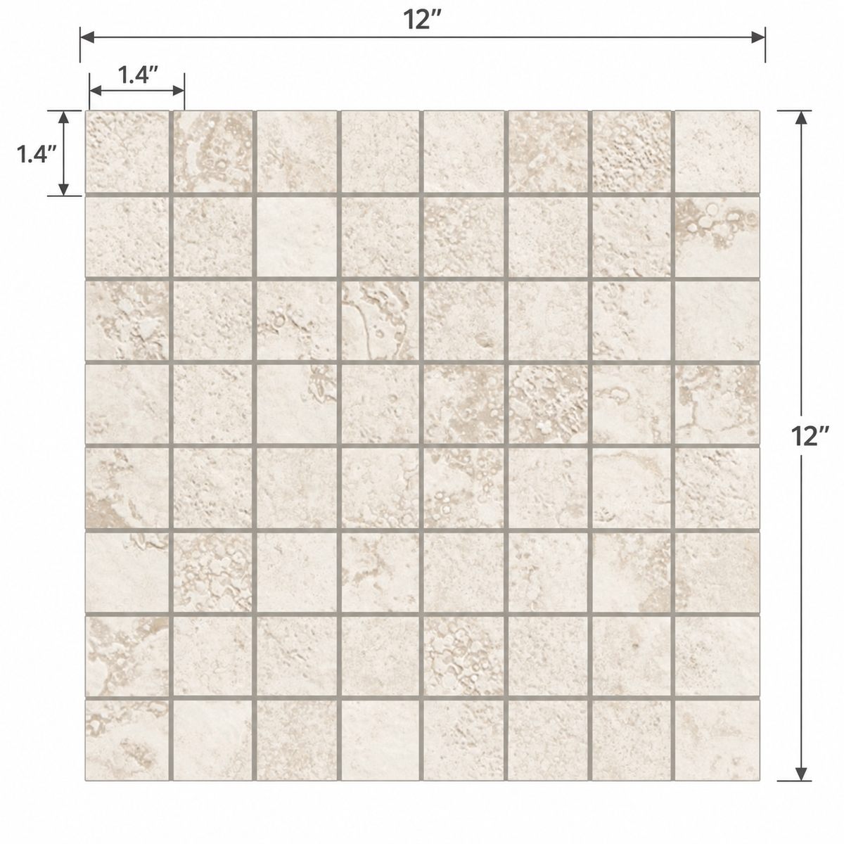 Roma | 1.4"x1.4" Porcelain Mosaic Floor & Wall Tile