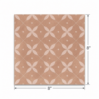 Amaras | 8"x8" Porcelain Zucchero Deco Floor & Wall Tile