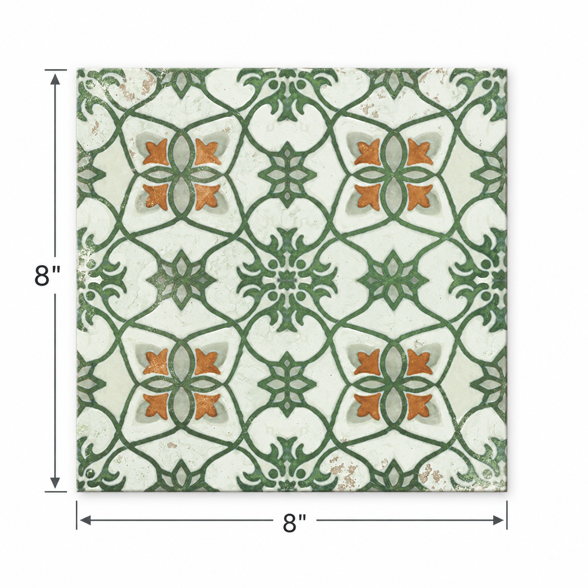 Excella | 8"x8" Porcelain Decorative Floor & Wall Tile