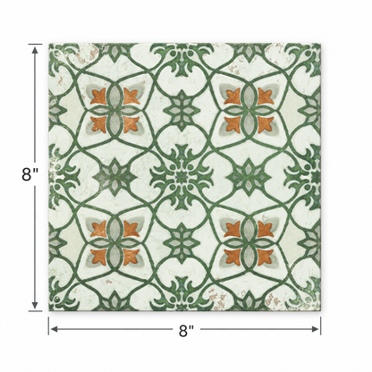 Excella | 8"x8" Porcelain Decorative Floor & Wall Tile