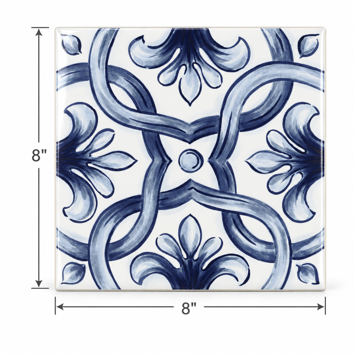 Amaras | 8"x8" Maiolica Deco Floor & Wall Tile
