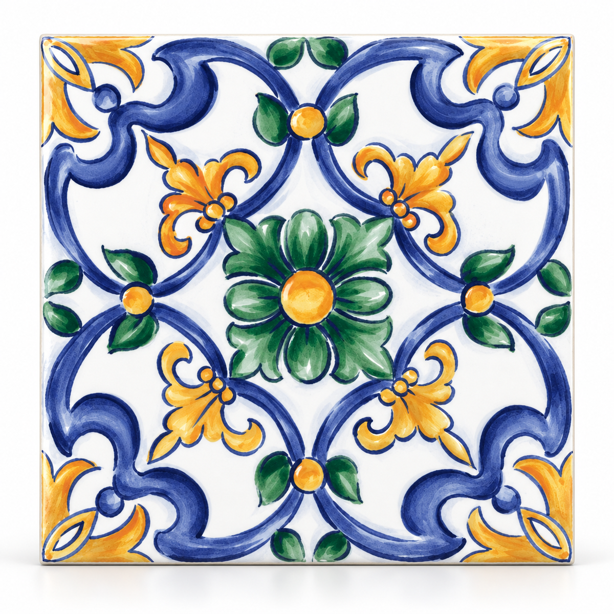 Amaras | 8"x8" Maiolica Deco Floor & Wall Tile