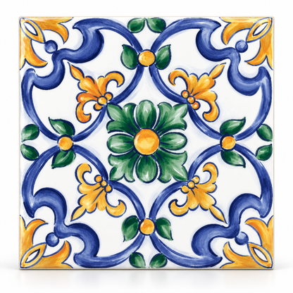 Amaras | 8"x8" Maiolica Deco Floor & Wall Tile