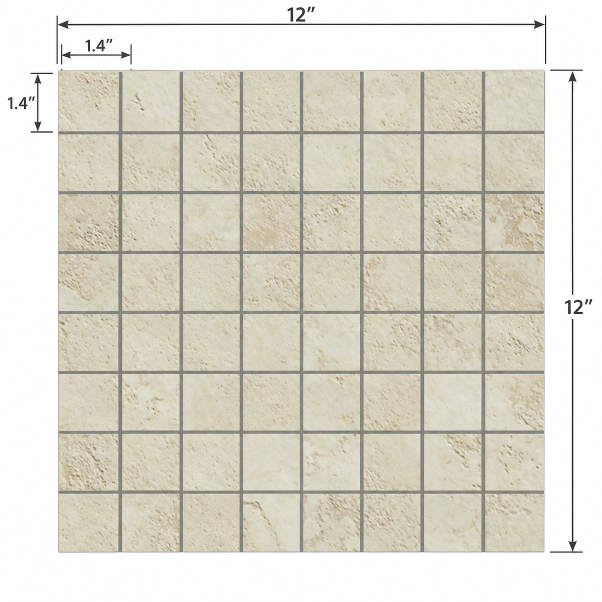Roma | 1.4"x1.4" Porcelain Mosaic Floor & Wall Tile
