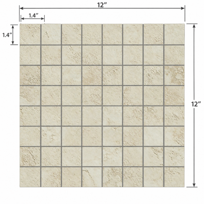 Roma | 1.4"x1.4" Porcelain Mosaic Floor & Wall Tile