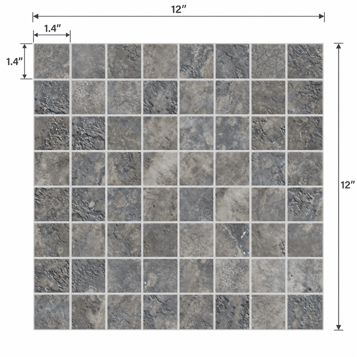 Roma | 1.4"x1.4" Porcelain Mosaic Floor & Wall Tile