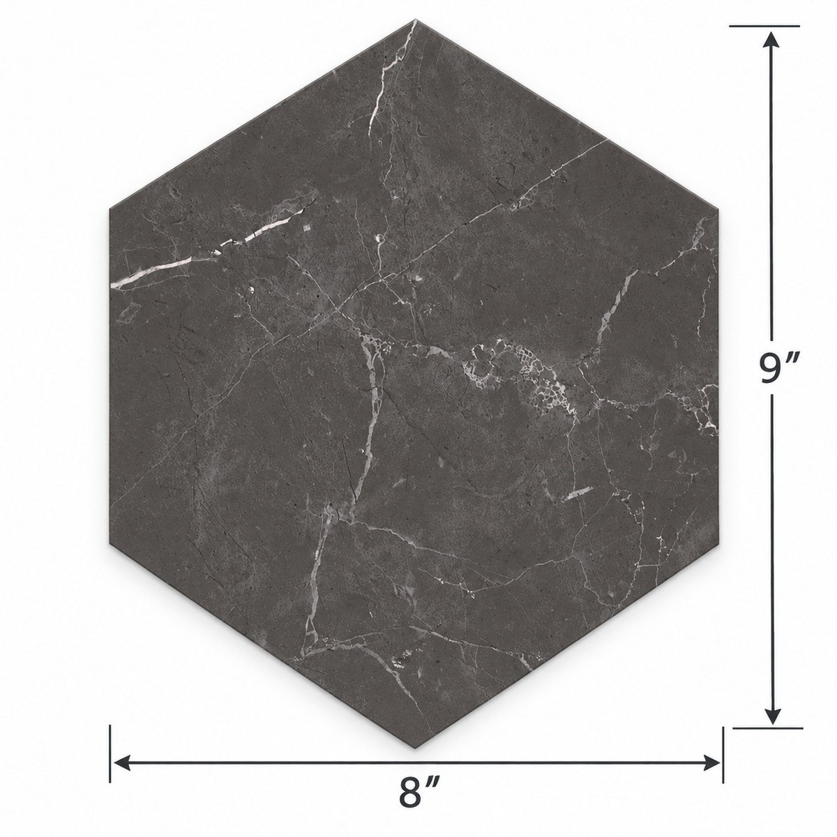Sophia Hexagons | 8"x9" Porcelain Marble Look Floor & Wall Tile