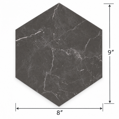 Sophia Hexagons | 8"x9" Porcelain Marble Look Floor & Wall Tile