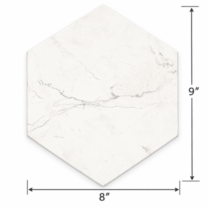 Sophia Hexagons | 8"x9" Porcelain Marble Look Floor & Wall Tile