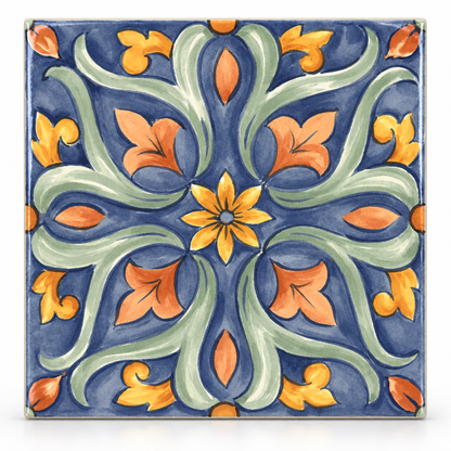 Amaras | 8"x8" Maiolica Deco Floor & Wall Tile