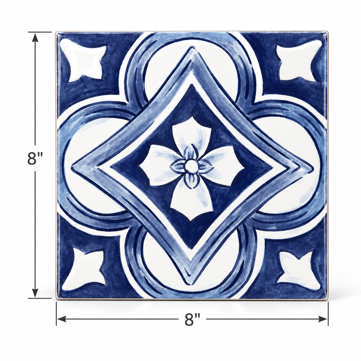 Amaras | 8"x8" Maiolica Deco Floor & Wall Tile