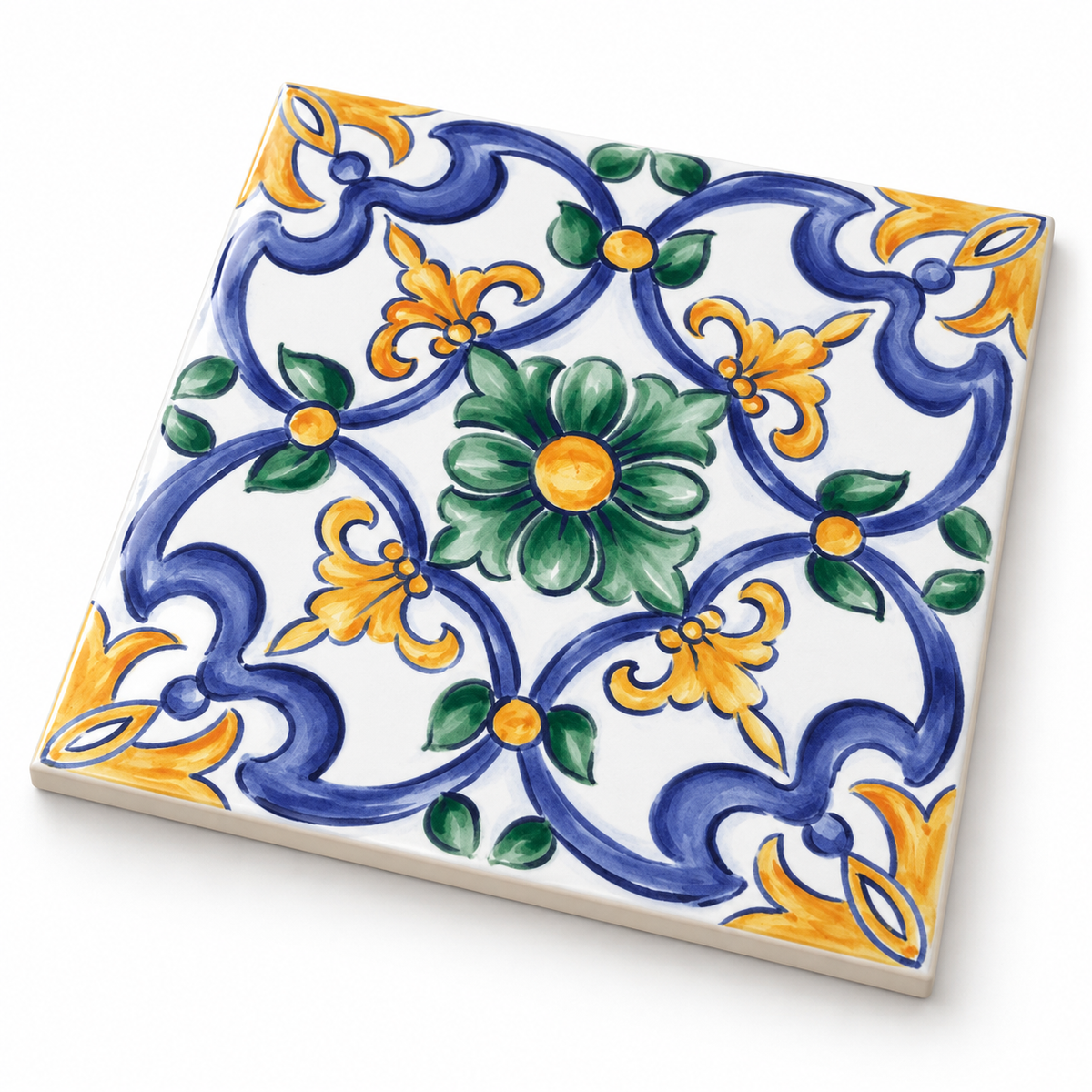 Amaras | 8"x8" Maiolica Deco Floor & Wall Tile