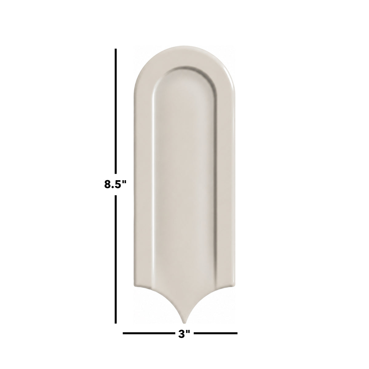 Gala | 3"x8.5" Elongated Beveled Fan Ceramic Wall Tile