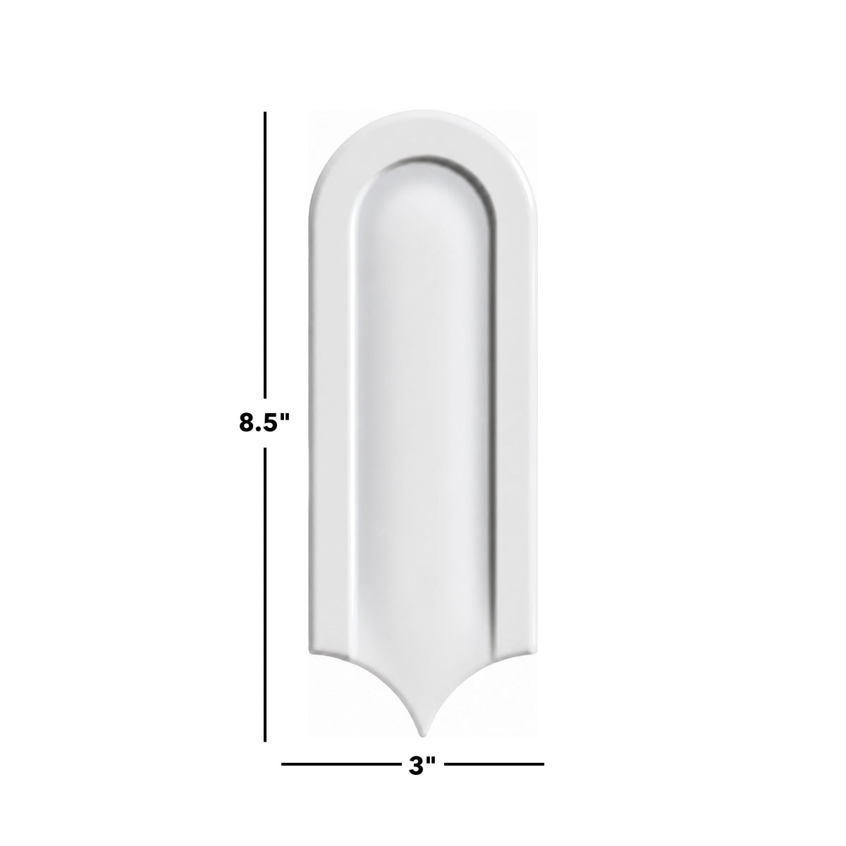 Gala | 3"x8.5" Elongated Beveled Fan Ceramic Wall Tile