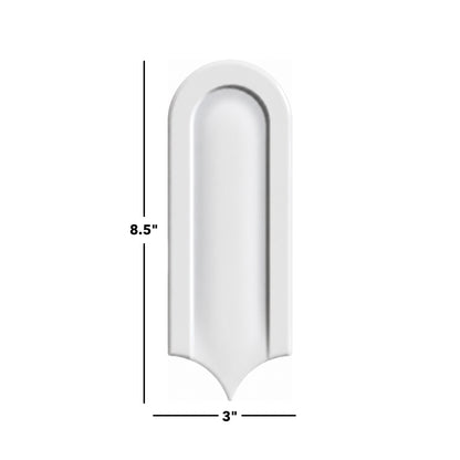 Gala | 3"x8.5" Elongated Beveled Fan Ceramic Wall Tile
