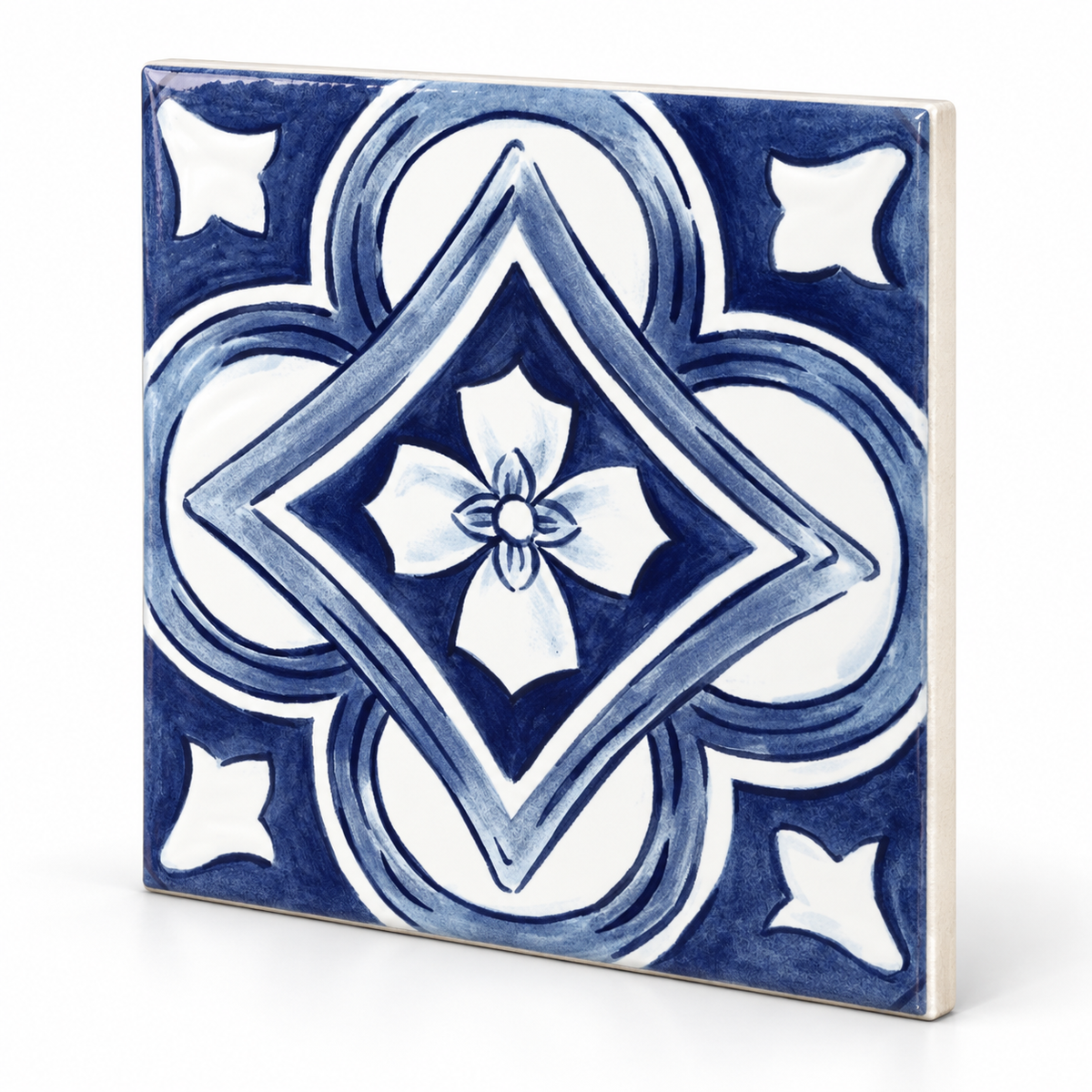 Amaras | 8"x8" Maiolica Deco Floor & Wall Tile