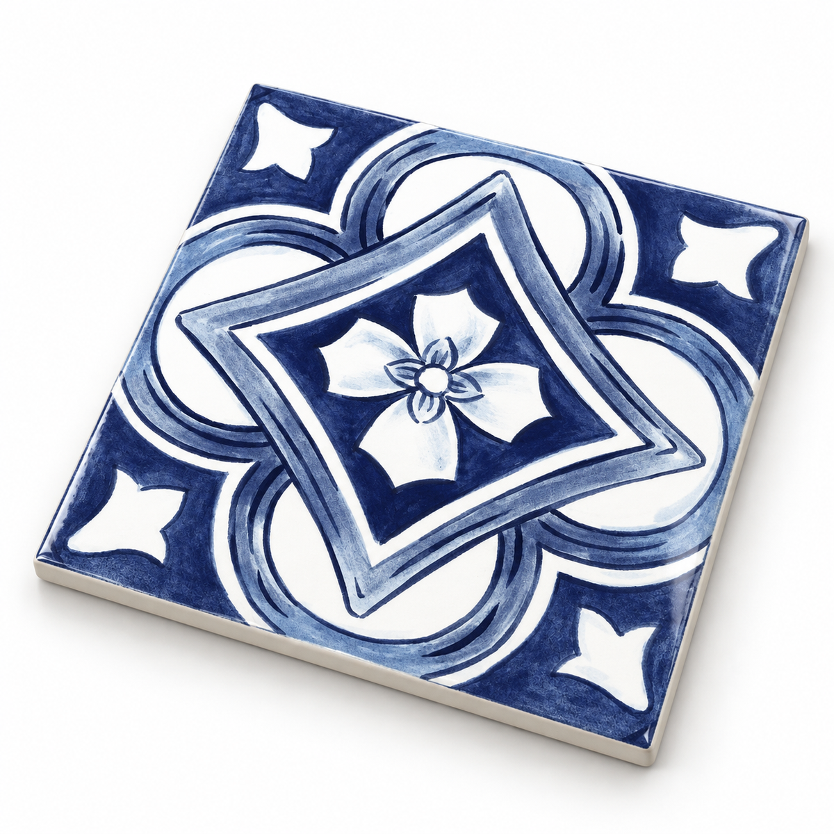 Amaras | 8"x8" Maiolica Deco Floor & Wall Tile