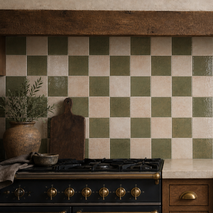 Bohemian Checker | 4"x4" Porcelain Checkerboard Wall Tile