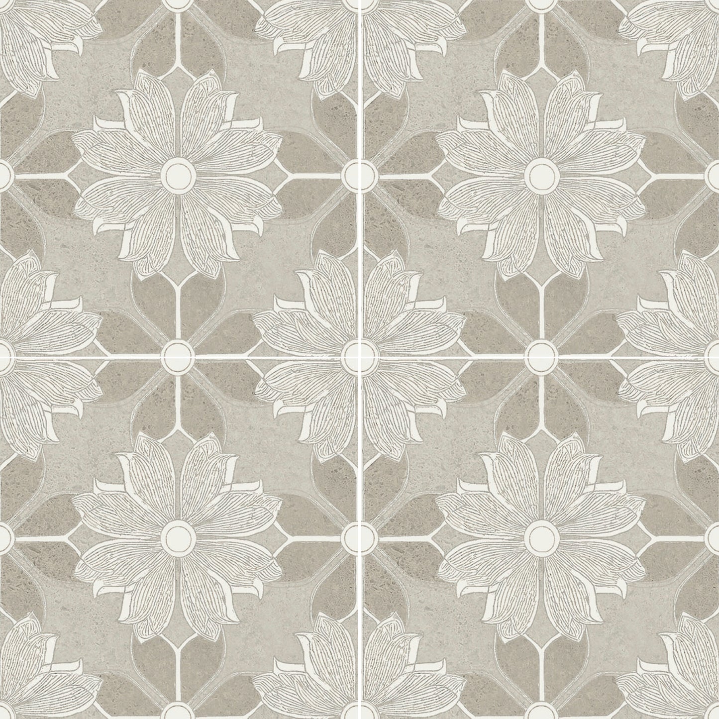 Flora Moda | 6"x6" Serena Porcelain Encaustic Look Floor & Wall Tile