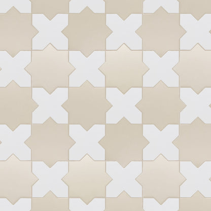 Porto Checker | Porcelain Star+Cross Floor & Wall Tile