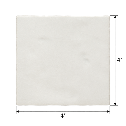 Meora | 4"x4" Ceramic Handmade Look Crackle Wall Tile